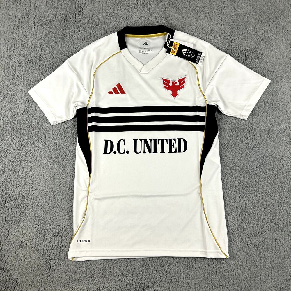 Adidas Men's X-Small White Black D.C. United 2025 Third Replica Archive Jersey